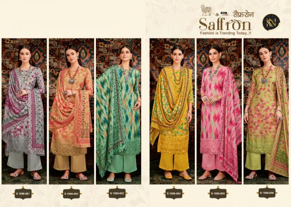 Alok Kulnidhi Saffron Pashmina Designer Exclusive Dress Material